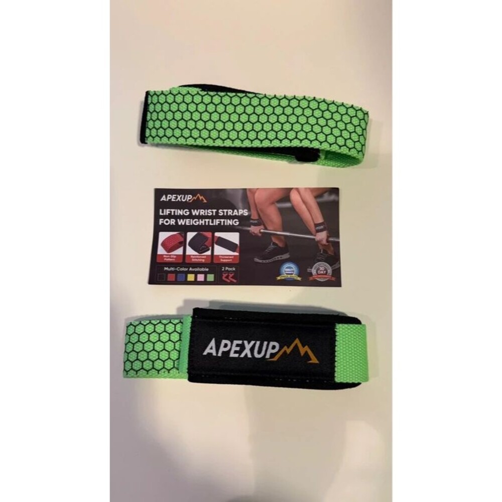 Weight Lifting Wrist Straps 2 Pack Non-Slip Gym Deadlift Strength Training Green